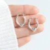 Aros argollas corazón plata inflada