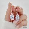 aros gota swarovski shimmer plata