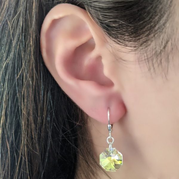 Aros Cristal Swarovski Octagono 12mm Plata 925