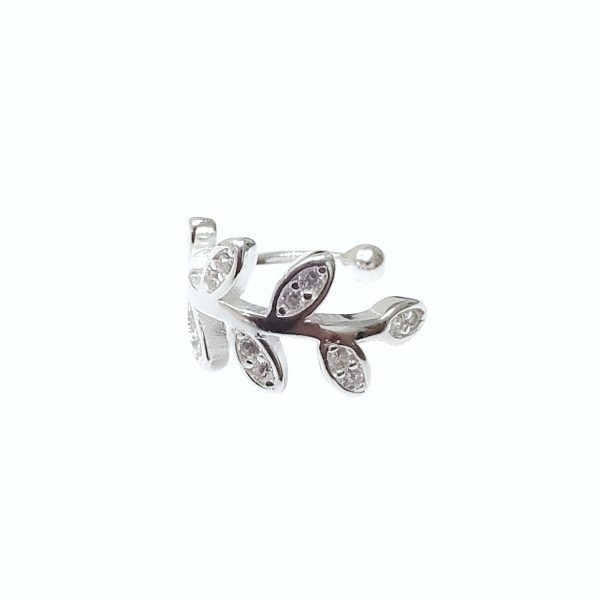 ACU-29 aro bidu cuff ramita plata cristales