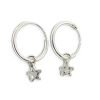 Aros Argolla Estrella Cristal Plata 925