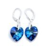 Aros Cristal Swarovski corazón bermuda blue 14mm