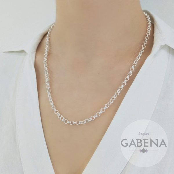 Cadena de Rolo 4mm 50cm Cierre Marinero Plata 925 - Imagen 3