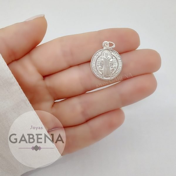 Dije San Benito 18mm Plata 925 - Imagen 3