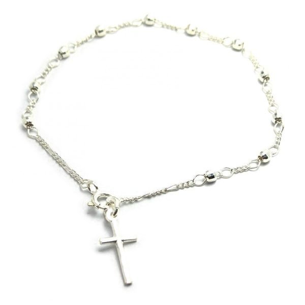 Pulsera denario con bolitas facetadas