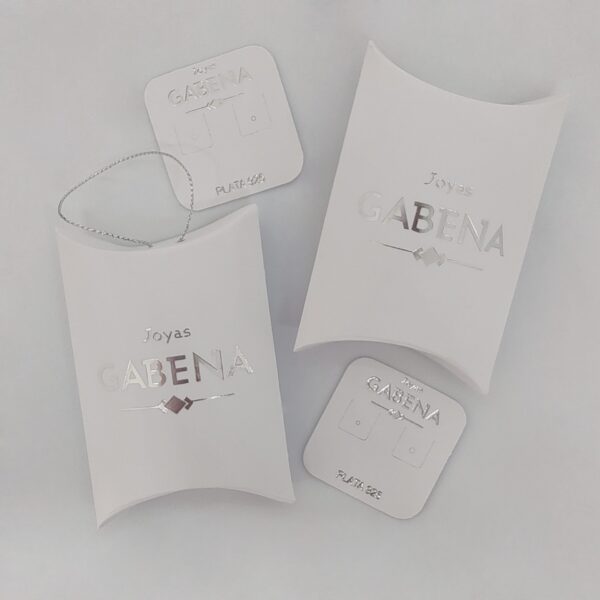 Aros Huggies Huellas Cristales Plata 925 - Imagen 3
