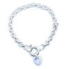 Pulsera Rolo 6mm con corazón swarovski