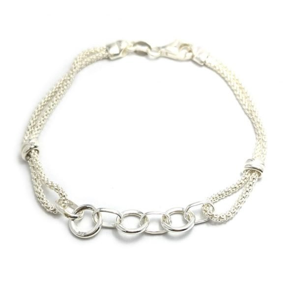 Pulsera soga con círculos enlazados