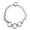 Pulsera Rolo con Tres Argollas Cierre Marinero Plata 925