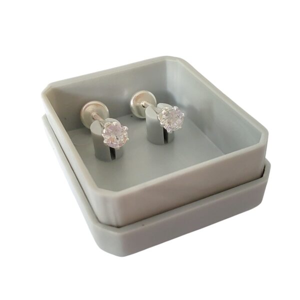 Aros Abridores Cristal Engarzado Chico Plata 925