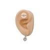 aros argolla cristal corazon grande plata