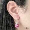 Aros Cristral Swarovski Corazon 14mm Plata