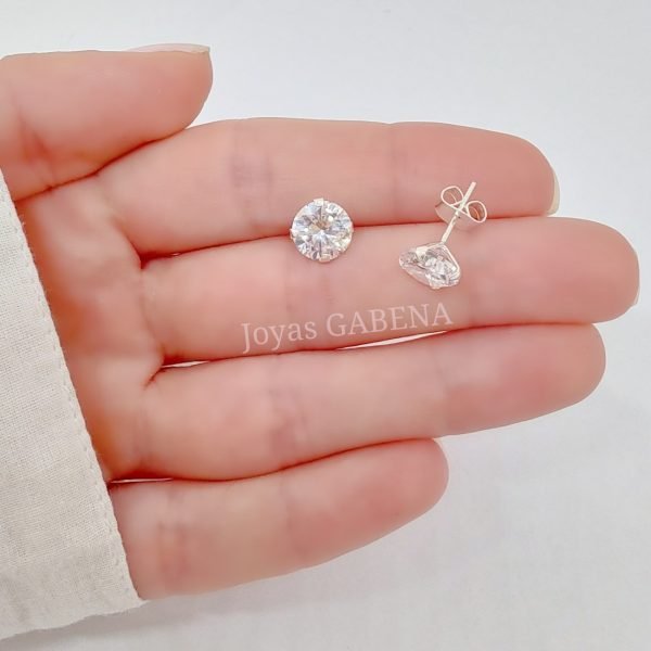 aros cristal cubic 8mm plata