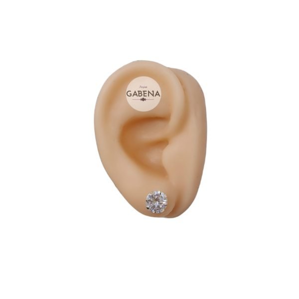 aros cristal cubic engarzado 8mm plata
