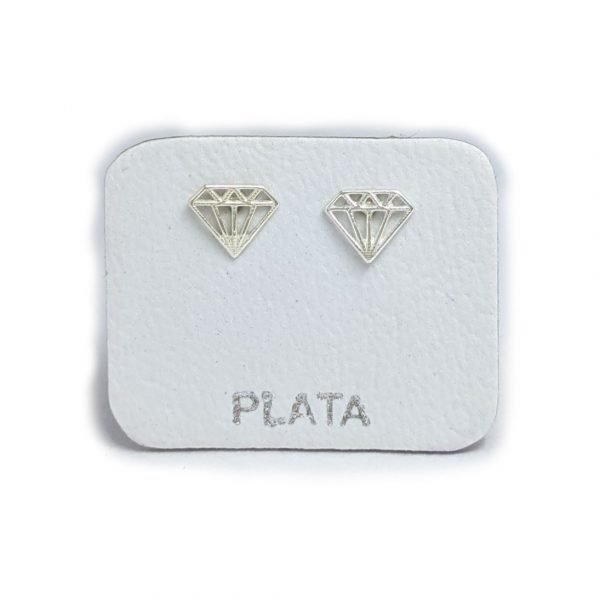 Aros diamante plata 925