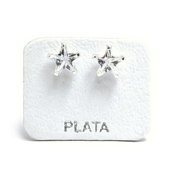 Aros estrella cubic blanco