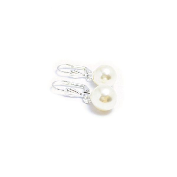 Aros colgantes perla con brisura