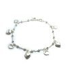 Pulsera con dijes corazones lisos y calados