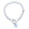 Pulsera Rolo 6mm con corazón swarovski