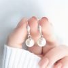 Aros colgantes perla con brisura