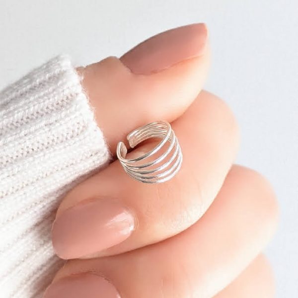 Aro Cuff Líneas Plata 925