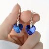 Aros Swarovski Corazón Heliotrope 14mm Plata