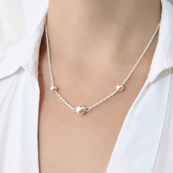 Cadena Tourbillon 2mm con Bolitas 45cm Plata 925