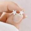 Aros estrella cubic blanco
