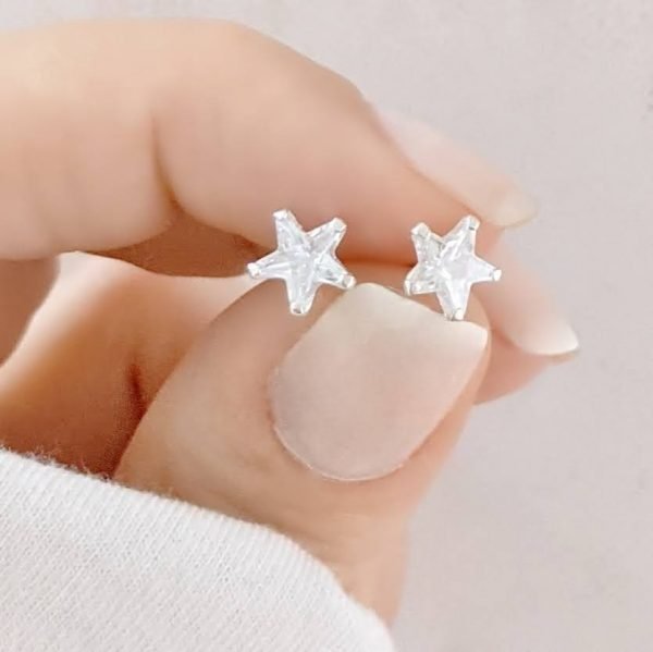 Aros estrella cubic blanco