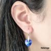 Aros Cristral Swarovski Corazon 14mm Plata
