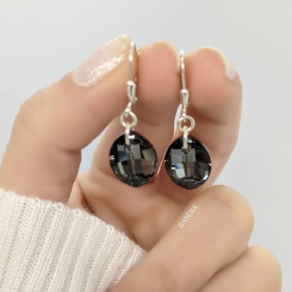 aros swarovski pure leaf silver night