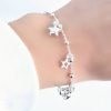 Pulsera Con Dijes Estrellas Lisos y Calados Plata 925
