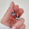 aros cristal corazon plata silver night