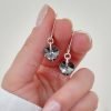 aros cristal swarovski corazon plata silver night