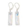aros cristal swarovski queen baguette plata