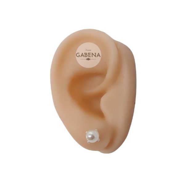aros perla engarzada 6mm plata