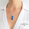 CSW-126 Collar Con Cristal Queen Baguette 25mm Plata 925 heliotrope