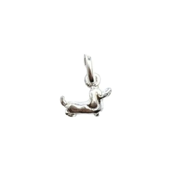 dije perro salchicha 9mm plata