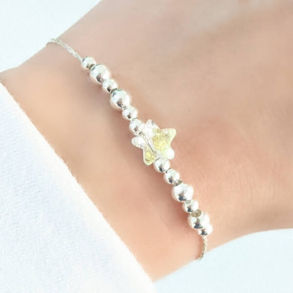 Pulsera Swarovski bolitas y estrella