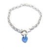 pulsera rolo n00 con dije corazon aquamarine