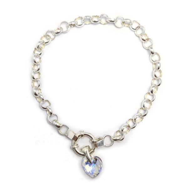 pulsera rolo n00 con dije corazon aurora