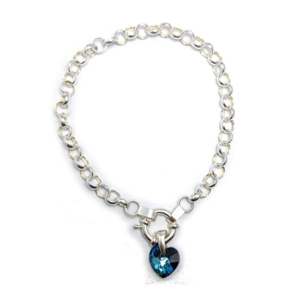 pulsera rolo n00 con dije corazon bermuda