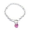 pulsera rolo n00 con dije corazon rose