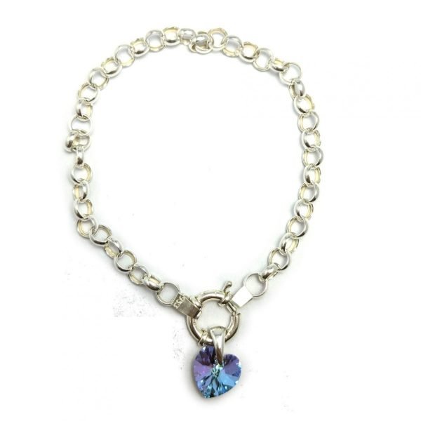 pulsera rolo n00 con dije corazon vitrail light
