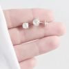 Aros Perla Engarzada 6mm Plata 925 - Pasantes