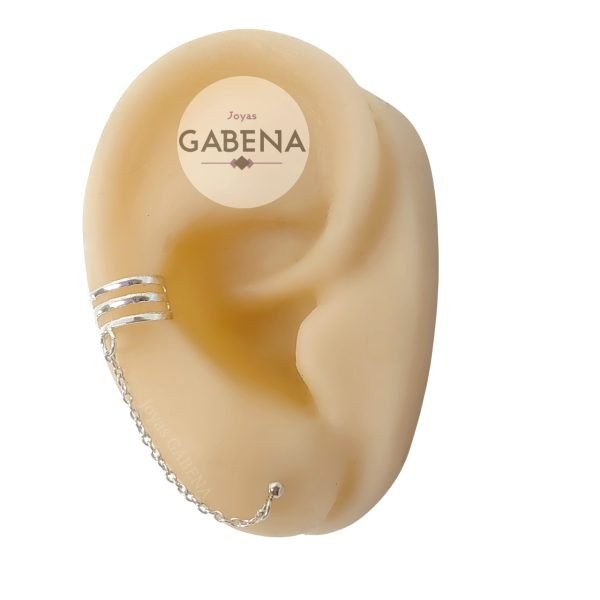 ACU-36 aro bidu tres lineas cadena plata