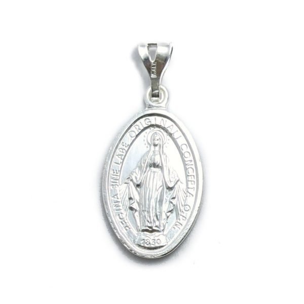 Dije Medalla Virgen Milagrosa 25mm Plata 925