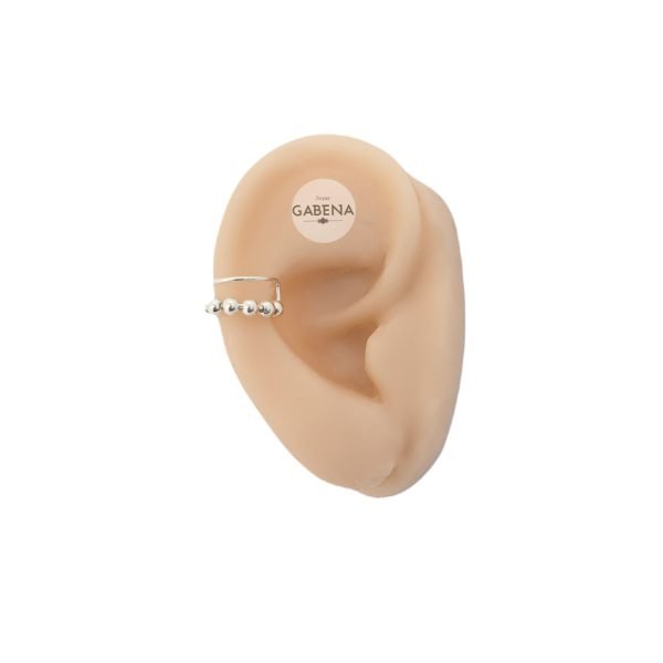 aro cuff bolitas plata oreja