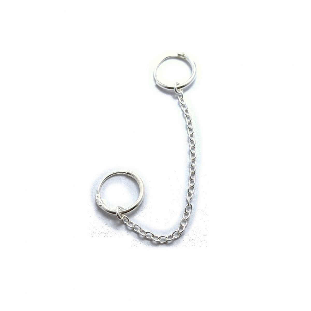 Aro Solitario Argollas Con Cadena Plata 925