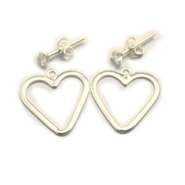 Aros corazon calado con cristral 18mm